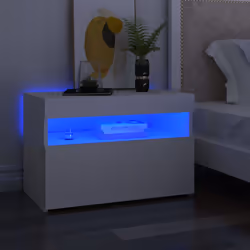 VidaXL 3082774 Table de nuit et table de chevet Blanc