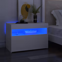 VidaXL 3082775 Table de nuit et table de chevet Blanc