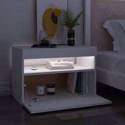 VidaXL 3082775 Table de nuit et table de chevet Blanc - Vue supplémentaire 4