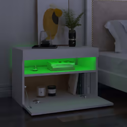 VidaXL 3082775 Table de nuit et table de chevet Blanc - Vue supplémentaire 5