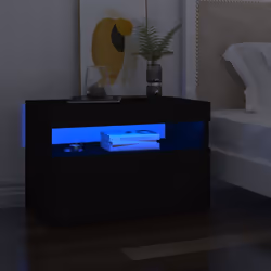 VidaXL 3082776 Table de nuit et table de chevet Noir