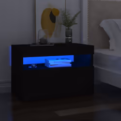 VidaXL 3082777 Table de nuit et table de chevet Noir