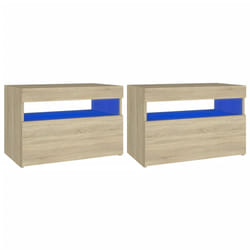 VidaXL 3082781 Table de nuit et table de chevet Chêne