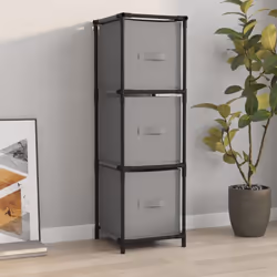 Cette armoire de rangement avec 3 tiroirs en tissu séparés offre suffisamment d'espace pour ranger vos essentiels quotidiens. ...
