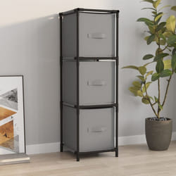 Vidaxl - Armoire de rangement 3 tiroirs en tissu Gris 34x34x101 cm Acier