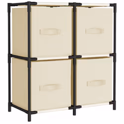 Cette armoire de rangement avec 4 paniers en tissu séparés offre suffisamment d'espace pour ranger vos essentiels quotidiens. ...