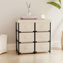 Vidaxl - Armoire de rangement avec 6 tiroirs 55x29x55 cm Crème Acier