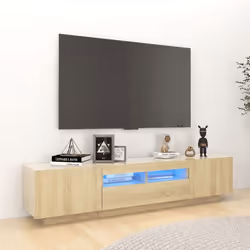 Avec un design à la fois tendance et pratique, ce meuble TV avec éclairage LED deviendra certainement un point central de vot ...