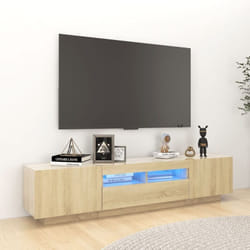 Vidaxl - Meuble tv avec lumières led Chêne sonoma 180x35x40 cm