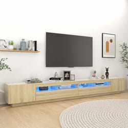 Vidaxl - Porte de télévision modulaire avec lumières led 300x35x40 cm Diverses couleurs Couleur : marron