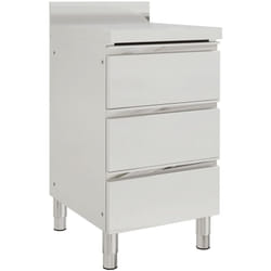 Armoire de cuisine commerciale avec 3 tiroirs Acier inoxydable Vidaxl