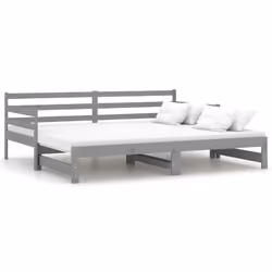 VidaXL 806957, lit sofa, Gris, Bois de pin, 2030 mm, 980 mm, 690 mm
