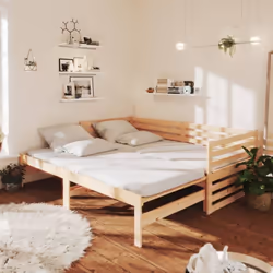 Description générale Ce lit de repos multifonctionnel en bois peut être utilisé comme canapé pendant la journée ou comme lit  ...