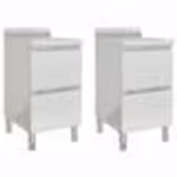 vidaXL Armoires de cuisine commerciale avec 2 tiroirs 2 pcs Inox