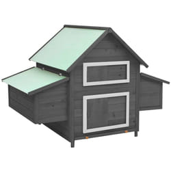 Vidaxl - Poulailler Gris et blanc 152x96x110 cm Bois de sapin massif
