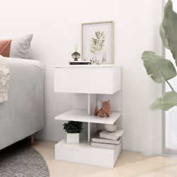 VidaXL 808648 Table de nuit et table de chevet Blanc