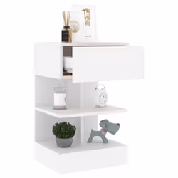 VidaXL 808648 Table de nuit et table de chevet Blanc - Vue supplémentaire 4