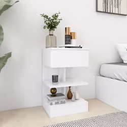 VidaXL 808649 Table de nuit et table de chevet Blanc