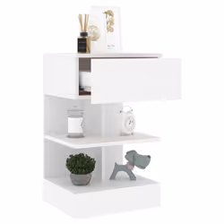 VidaXL 808649 Table de nuit et table de chevet Blanc - Vue supplémentaire 4