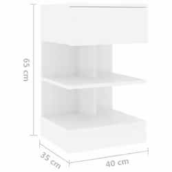 VidaXL 808649 Table de nuit et table de chevet Blanc - Vue supplémentaire 7