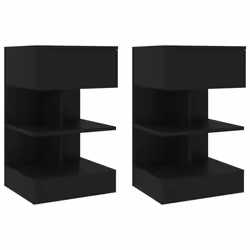 VidaXL 808651, Noir, Bois, 400 mm, 350 mm, 650 mm, 2 pièce(s)