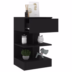 VidaXL 808651 Table de nuit et table de chevet Noir - Vue supplémentaire 4