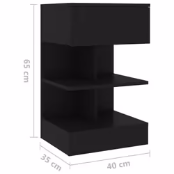 VidaXL 808651 Table de nuit et table de chevet Noir - Vue supplémentaire 5