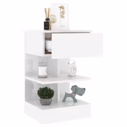VidaXL 808660 Table de nuit et table de chevet Blanc - Vue supplémentaire 4