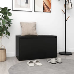 Vidaxl - Banc d'entrée 80x40x45 cm Noir Bois d'ingénierie