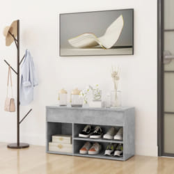Vidaxl - Banc à chaussures Gris béton 80x30x45 cm Bois d'ingénierie