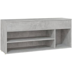 Banc à chaussures Gris béton 105x30x45 cm Bois d'ingénierie vidaXL