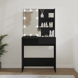 Vidaxl - Coiffeuse avec led noir 74,5x40x141 cm