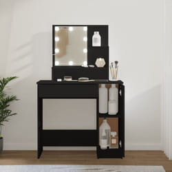 Vidaxl - Coiffeuse avec led noir 86,5x35x136 cm