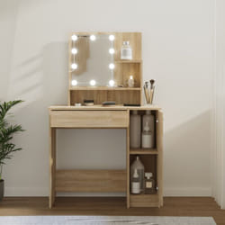 Vidaxl - Coiffeuse avec led chêne sonoma 86,5x35x136 cm