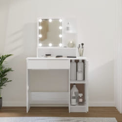 Vidaxl - Coiffeuse avec led Blanc brillant 86,5x35x136 cm
