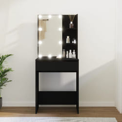 Vidaxl - Coiffeuse avec led Noir 60x40x140 cm