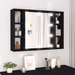 Gardez vos articles de maquillage essentiels organisés et soignés avec cette armoire de miroir tendance avec lumières LED ! M ...