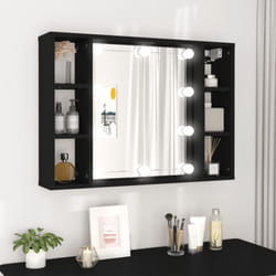 Vidaxl - Armoire à miroir avec led noir 76x15x55 cm