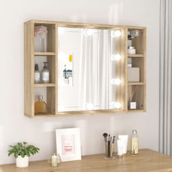 Vidaxl - Armoire de miroir avec led Chêne sonoma 76x15x55 cm