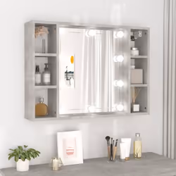 Gardez vos articles de maquillage essentiels organisés et soignés avec cette armoire de miroir tendance avec lumières LED ! M ...