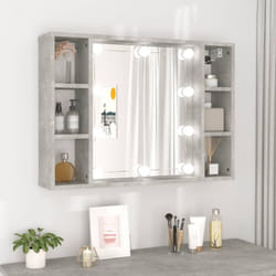 Vidaxl - Armoire à miroir avec led Gris béton 76x15x55 cm
