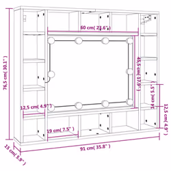VidaXL 808867 miroir de salle de bain et armoire de rangement pour évier - Vue supplémentaire 4