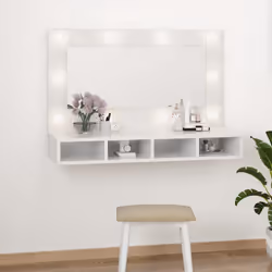 vidaXL Armoire à miroir avec LED Blanc brillant 90x31,5x62 cm - TU