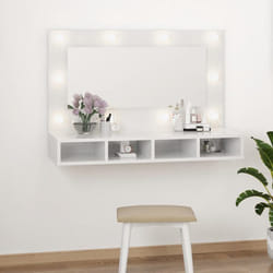 vidaXL Armoire à miroir avec LED Blanc brillant 90x31,5x62 cm - TU