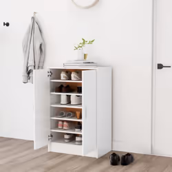 Cette armoire à chaussures, alliant bien le style simple et moderne, est un complément idéal pour garder vos chaussures à l'a ...