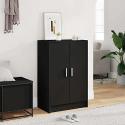 vidaXL Armoire à chaussures Noir 60x35x92 cm Bois d'ingénierie - TU