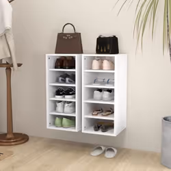 vidaXL Armoires à chaussures 2pcs Blanc 31,5x35x70cm Bois d'ingénierie - TU