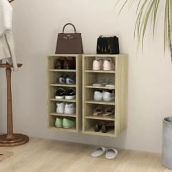 vidaXL Armoires à chaussures 2 pcs Chêne Sonoma Bois d'ingénierie - TU