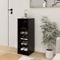 vidaXL Armoire à chaussures Noir 31,5x35x90 cm Bois d'ingénierie - TU
