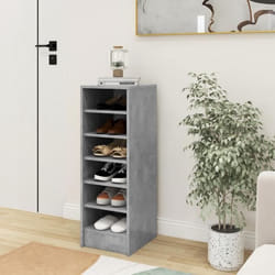 vidaXL Armoire à chaussures Gris béton 31,5x35x90 cm Bois d'ingénierie - TU